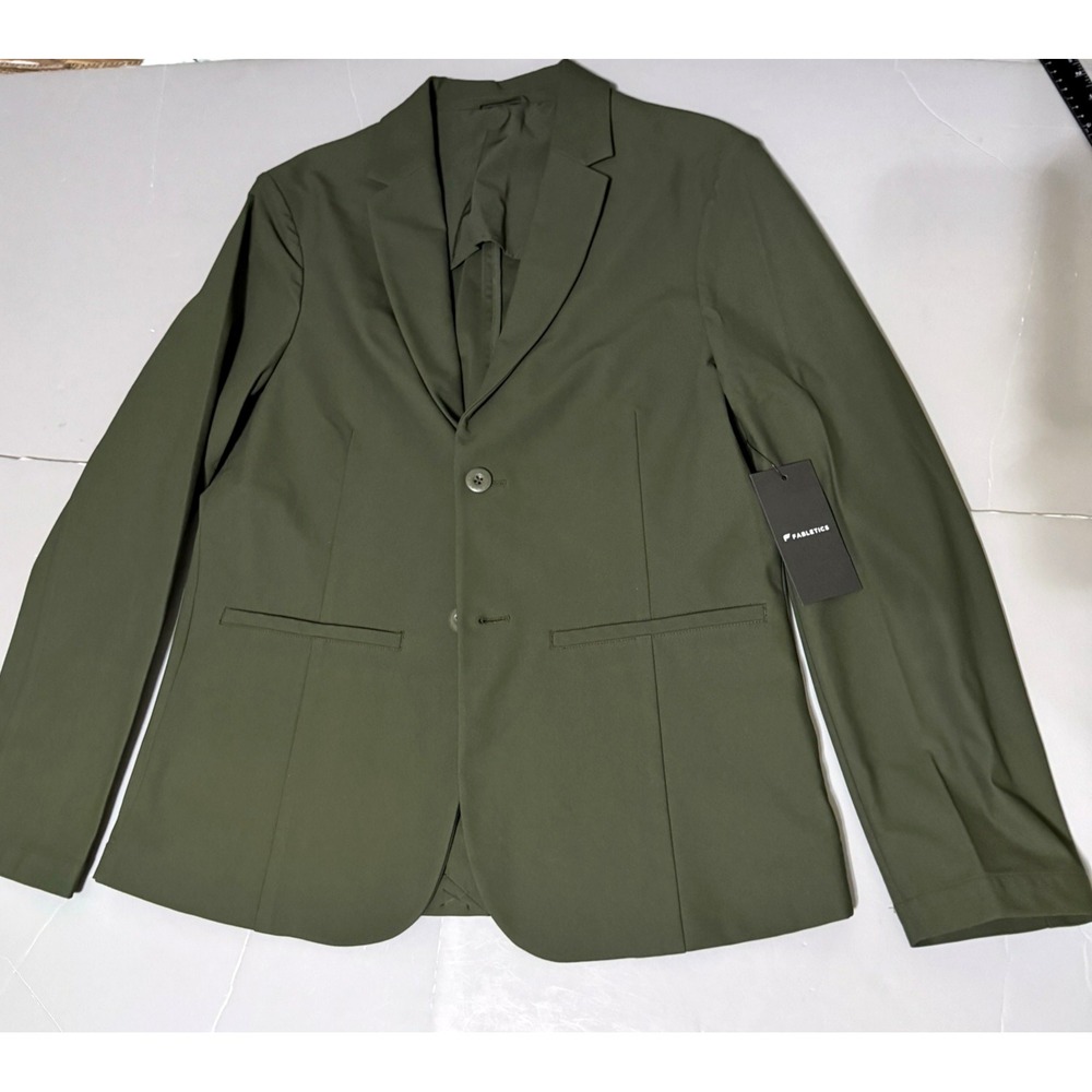 Fabletics Blazer Mens S Small The Don Dark Olive Green Unconstructed Stretch